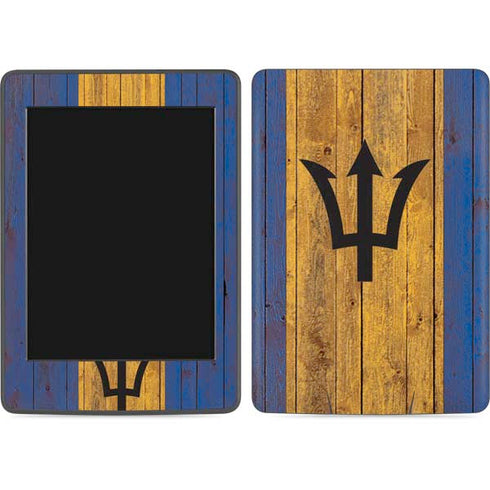 Barbados Flag Dark Wood Amazon Kindle Skin